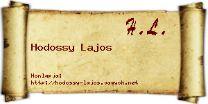 Hodossy Lajos névjegykártya